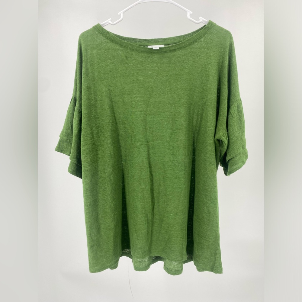 J. Jill Green Linen Short Sleeve T-Shirt
